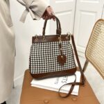 Fashionable Retro Houndstooth Heart Tote Bag