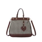 Fashionable Retro Houndstooth Heart Tote Bag