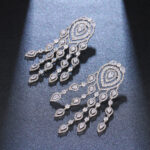 Fashion Long Full Diamond Inlaid Exaggerated Elegant Earrings