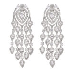 Fashion Long Full Diamond Inlaid Exaggerated Elegant Earrings