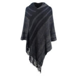 Knitted Tassel Shawl Cape For Women