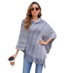 Knitted Tassel Shawl Cape For Women