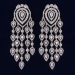 Fashion Long Full Diamond Inlaid Exaggerated Elegant Earrings