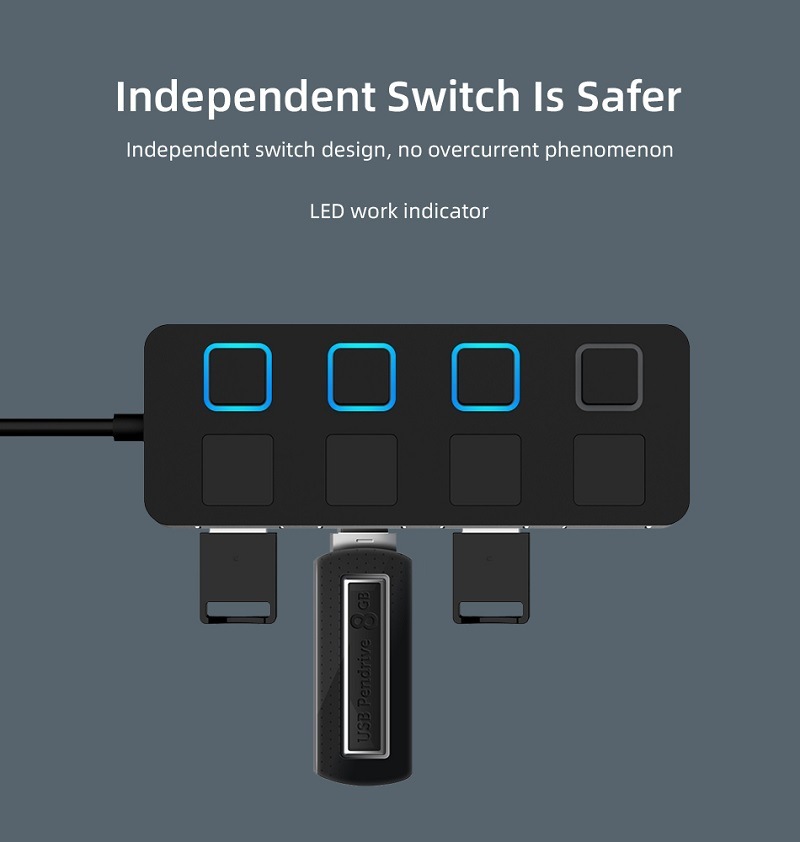 Multi-USB Splitter 4-port Hub