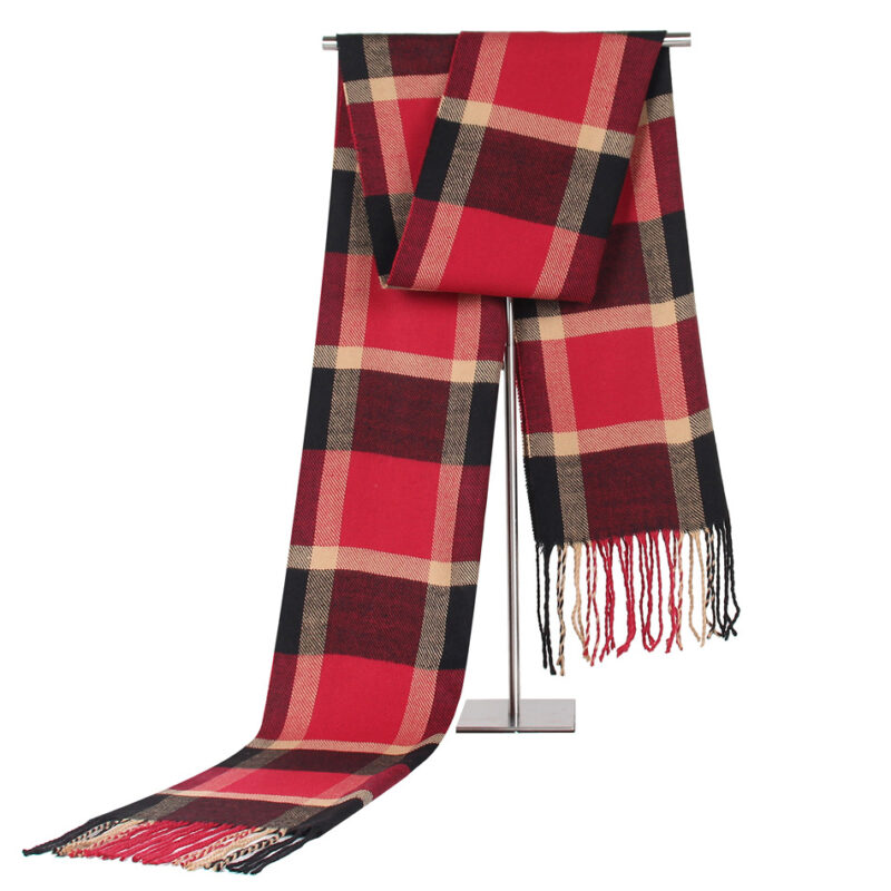 Men’s Plaid Cashmere Scarf – Stylish Men’s Scarf