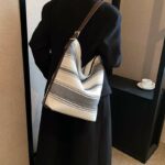 Chic Striped Shoulder Bag For Women