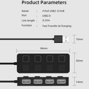 Multi-USB Splitter 4-port Hub