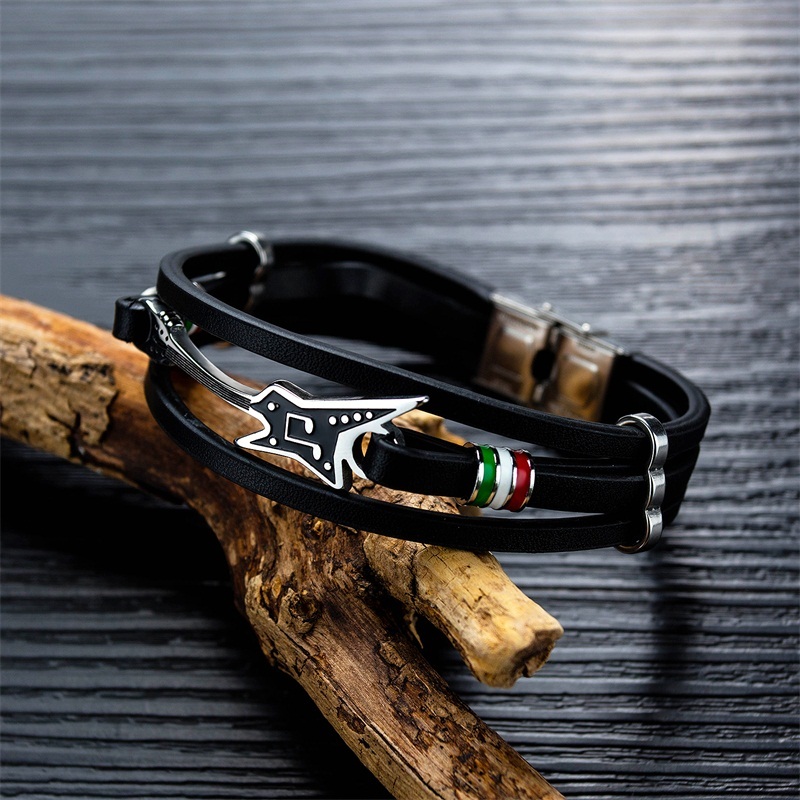 Rock Electric Guitar Leather Bracelet