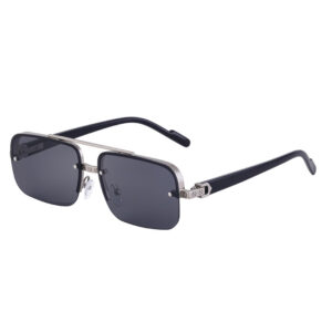 Retro Style Metal Sunglasses with Double Beam Elegance