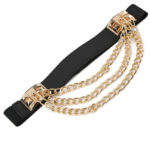 Women's Black Luxurious Elastic Belt for For Dresses