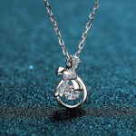 XDY925 Sterling Silver Pendant Moissanite Necklace