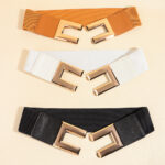 Women's Elastic Wide Belt With Square Buckle