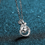 XDY925 Sterling Silver Pendant Moissanite Necklace