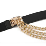 Women's Black Luxurious Elastic Belt for For Dresses