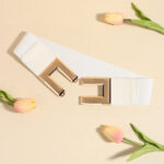 Women's Elastic Wide Belt With Square Buckle