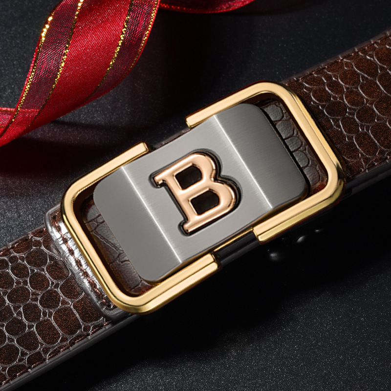 Genuine Leather Belt With Automatic Buckle