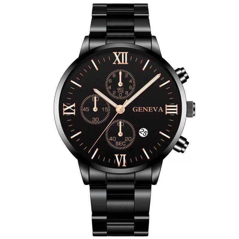 Stylish Men's Watch with Three-eye Calendar