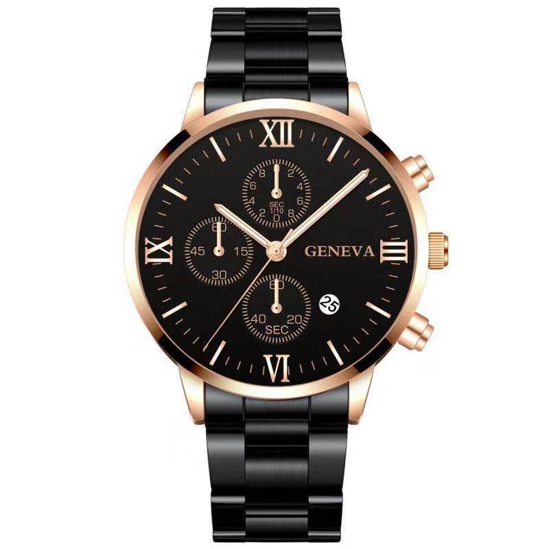 Stylish Men's Watch with Three-eye Calendar