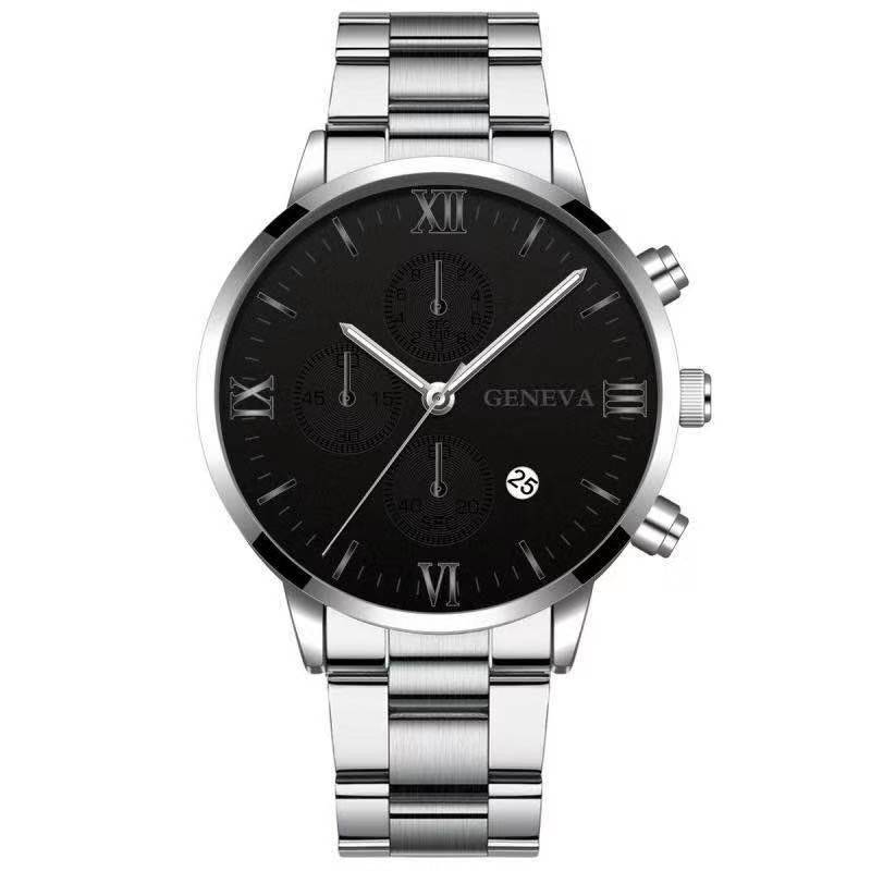 Stylish Men's Watch with Three-eye Calendar