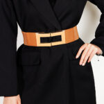 Women's Elastic Wide Belt With Square Buckle