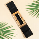 Women's Elastic Wide Belt With Square Buckle