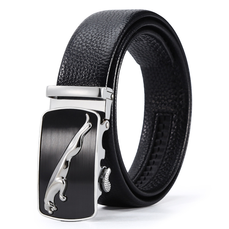 Business Style Men's Black Leather Belt