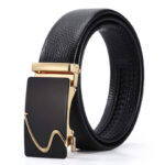 Business Style Men's Black Leather Belt