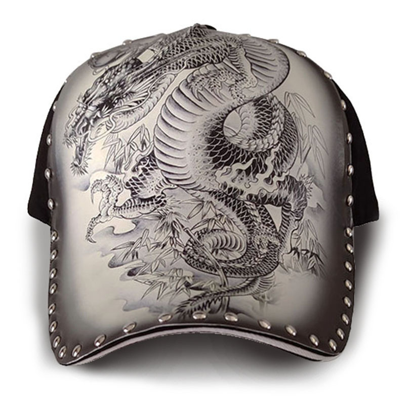 Personalized Stylish Dragon Print Peaked Cap