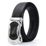 Business Style Men's Black Leather Belt