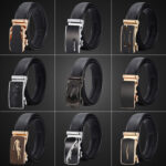 Business Style Men's Black Leather Belt