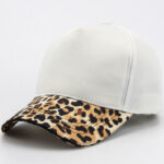 Women's Leopard Print Baseball Cap - White