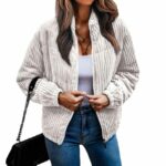 Women's Velvet Solid Color Pit Strip Zipper Fashion Jacket