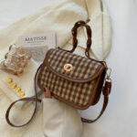 Small Houndstooth Crossbody Bag - Black, Brown Or Coffee