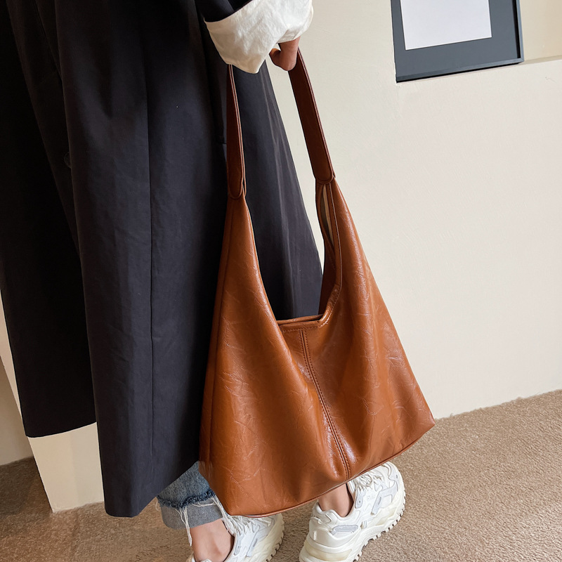 Spacious Shoulder Bag - Soft Leather Tote Bag