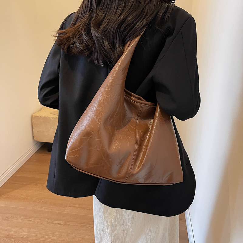 Spacious Shoulder Bag - Soft Leather Tote Bag