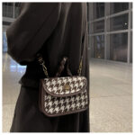 Small Houndstooth Crossbody Bag - Black, Brown Or Coffee