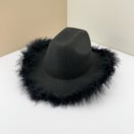 Broad-Brimmed Hat - Feather Brimmed Woolen Hat