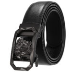 Men's Leather Belt with Alloy Buckle