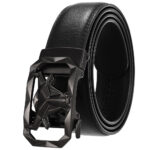 Men's Leather Belt with Alloy Buckle