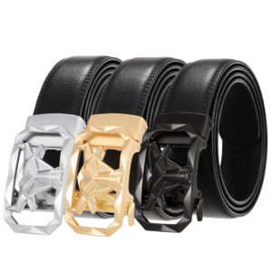 Men's Leather Belt with Alloy Buckle