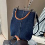 Denim Messenger Bag - Women's Handbag