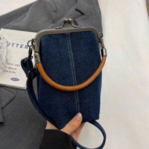 Denim Messenger Bag - Women's Handbag