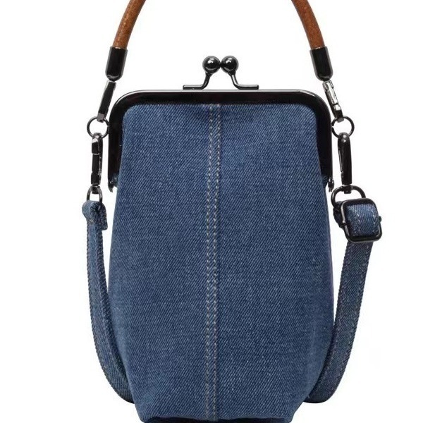 Denim Messenger Bag - Women's Handbag