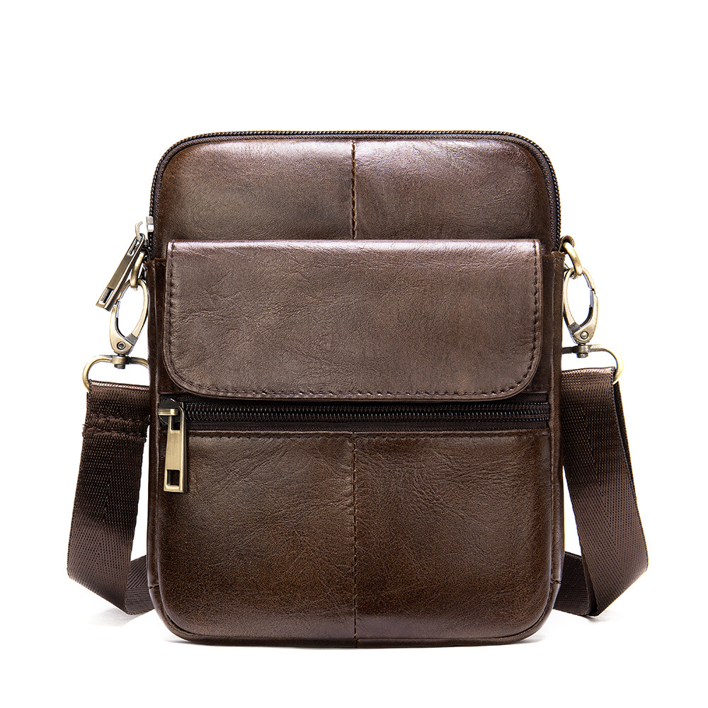 mens leather crossbody bag brown