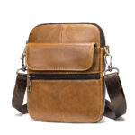 mens leather crossbody bag khaki