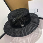 women’s wide brim straw hat black minimalist summer style