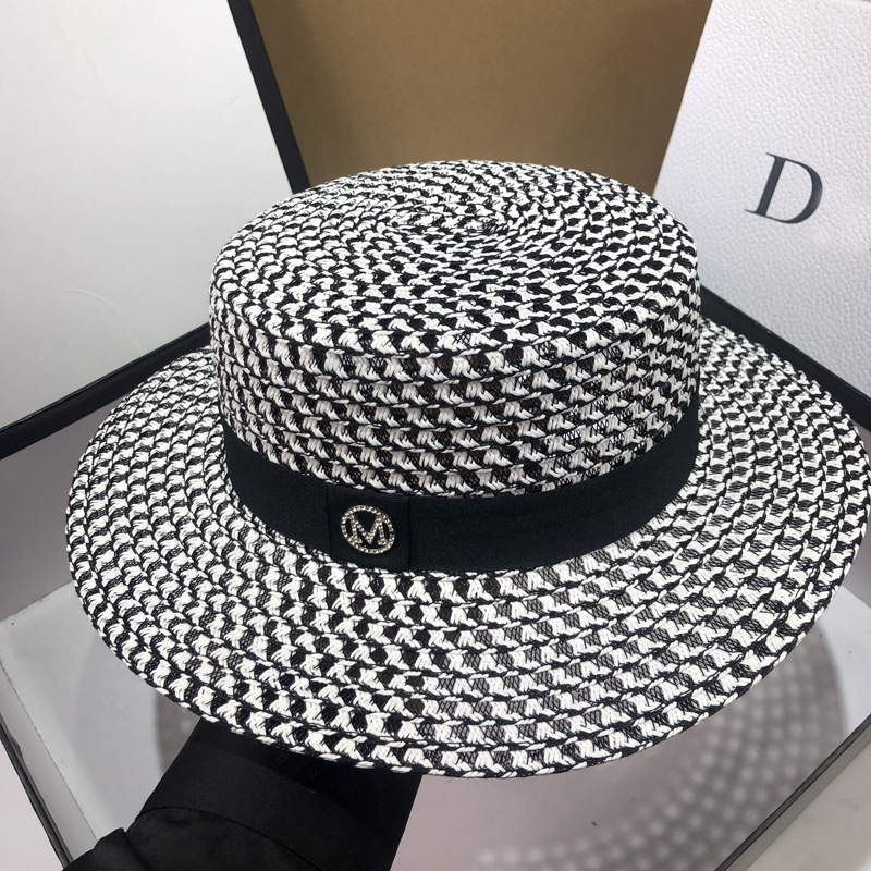 women’s wide brim straw hat grey casual summer hat