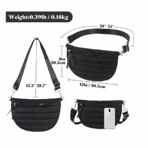 Größe der schwarzen Damen-Gürteltasche