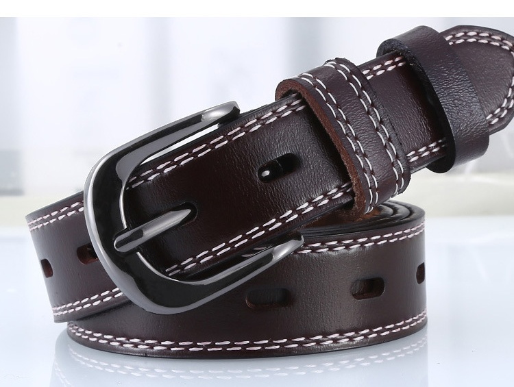 Pánský kožený opasek – ležérní dvojitý steh