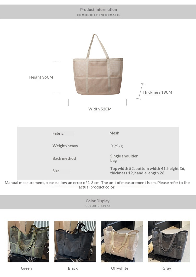 Dámská síťovaná taška – prostorná na každý den i na pláž